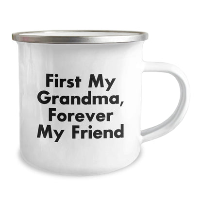 Gifts from Family Members - Funny Grandma Camping Mug, First My Grandma, Forever My Friend - Christmas Unique Gifts for Grandma - The Buy Boom