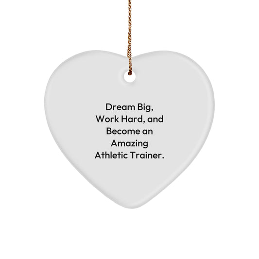 Gifts from Family to Amazing Athletic Trainers, Heart Ornament Christmas Unique Gifts, Dream Big Work Hard Inspirational Quote - The Buy Boom