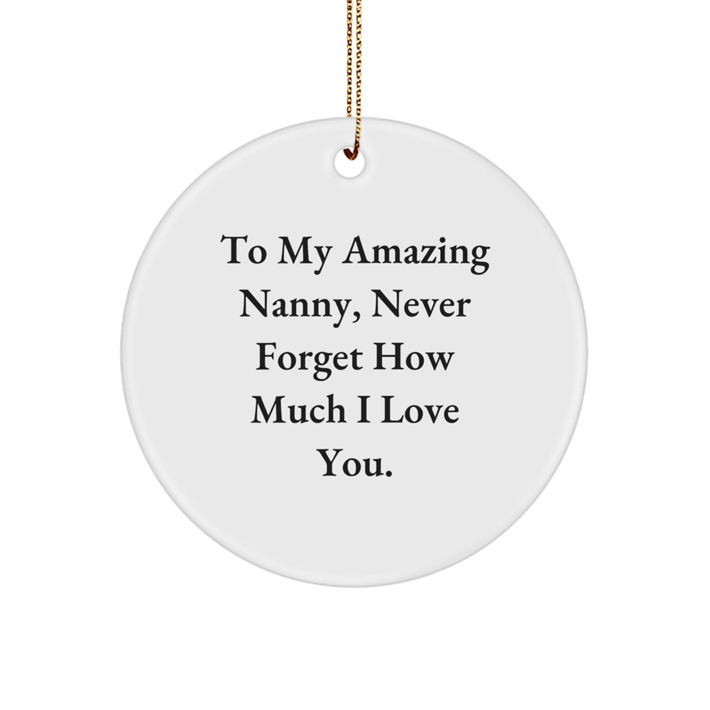 Gifts from Family to My Amazing Nanny, Funny Inspirational Nanny Circle Ornament, To My Amazing Nanny Never Forget How Much I Love You Christmas - The Buy Boom