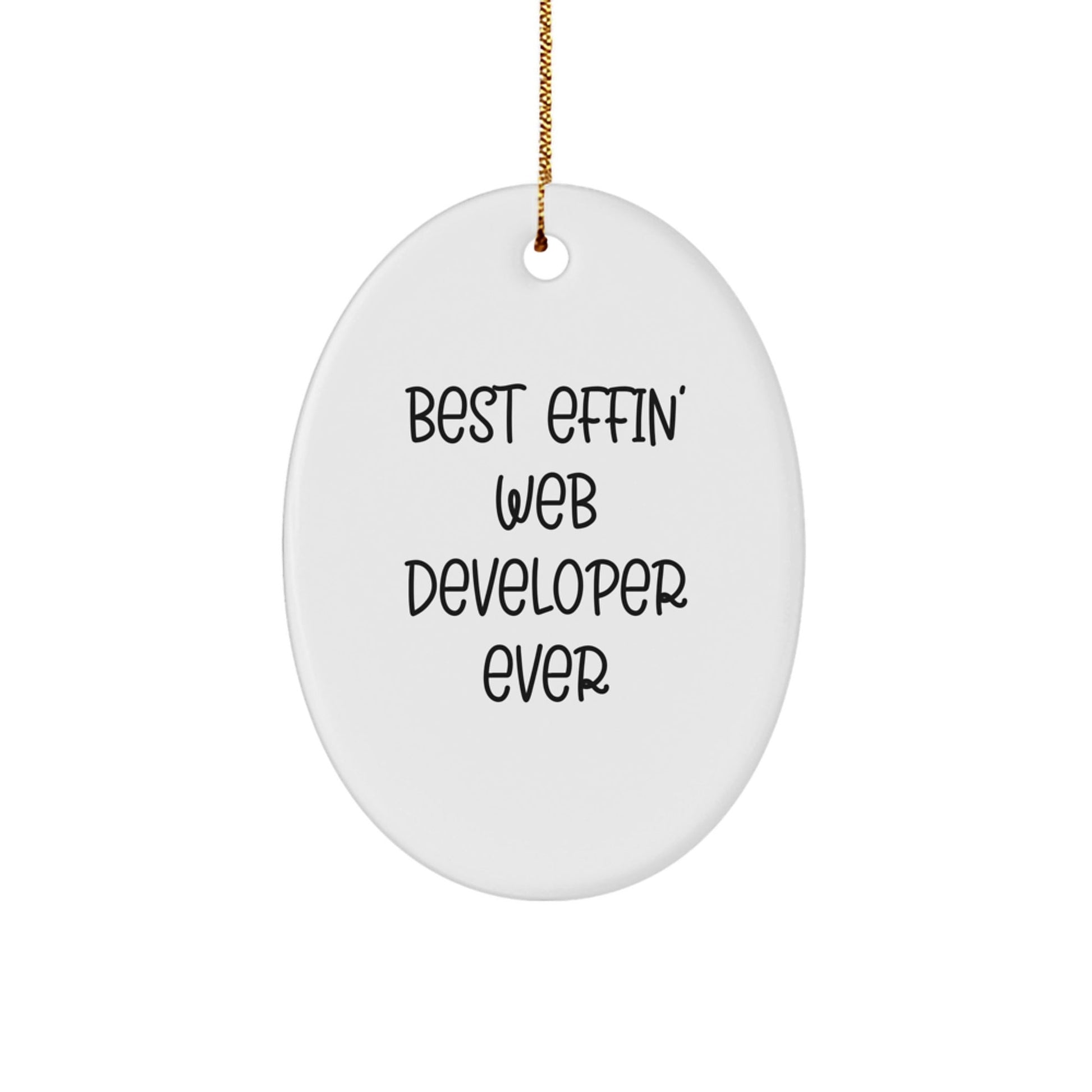 Gifts from Friends and Family for the Best Effin' Web Developer Ever - Oval Ornament - Funny Web Developer Christmas Unique Gifts - The Buy Boom