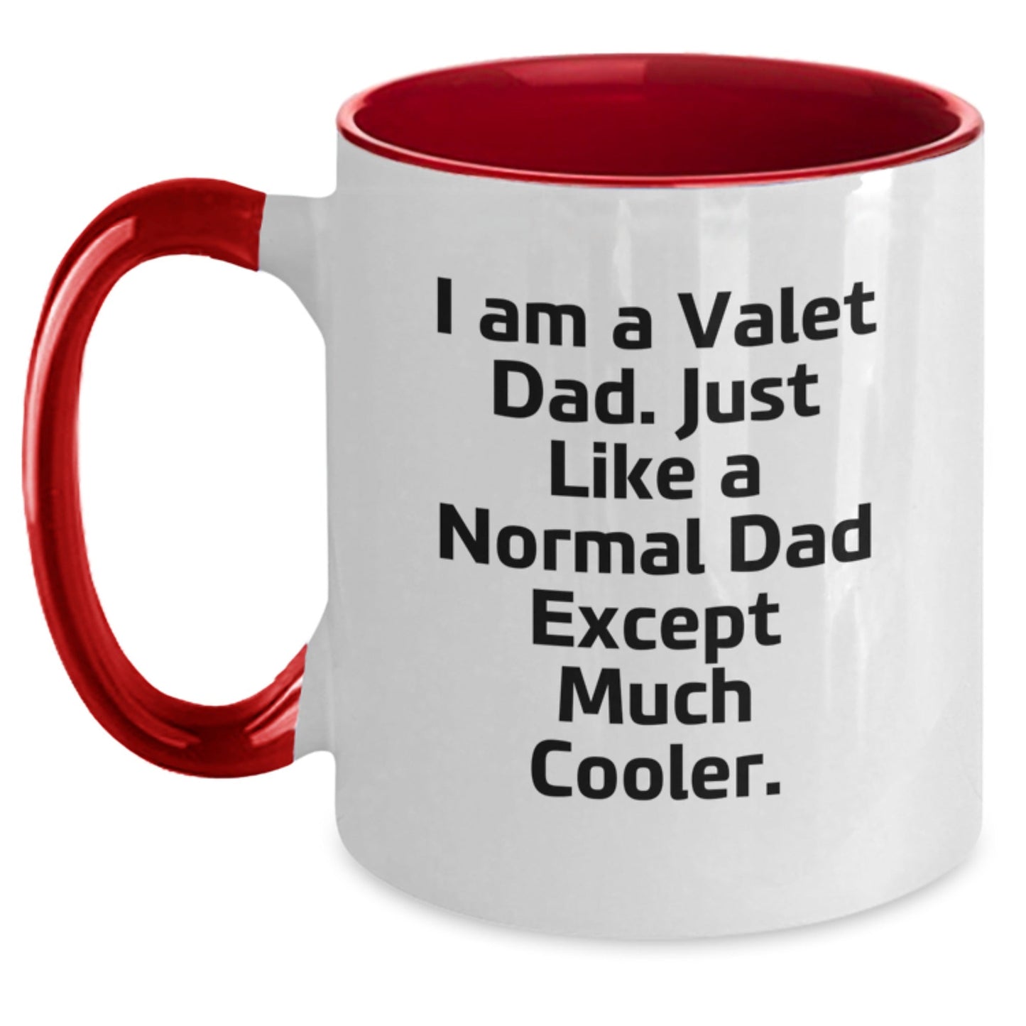 Gifts from Friends and Family for the Cool Valet Dad - 'I Am A Valet Dad. Just Like A Normal Dad Except Much Cooler.' Two Tone Coffee Mug, Funny Valet Gifts for Christmas - The Buy Boom