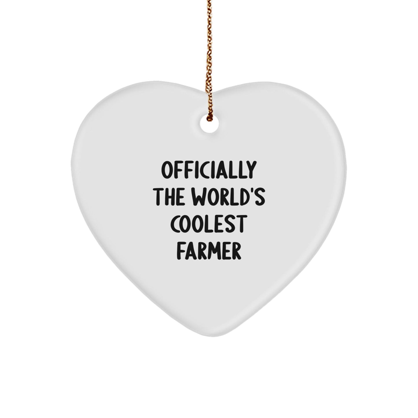 Gifts from Friends and Family for the Officially Funny World's Coolest Farmer Heart Ornament, Christmas Unique Gifts for Farmers Men - The Buy Boom