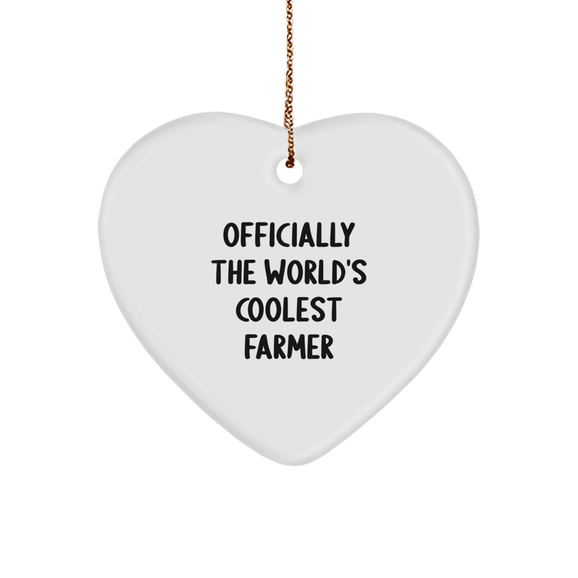 Gifts from Friends and Family for the Officially Funny World's Coolest Farmer Heart Ornament, Christmas Unique Gifts for Farmers Men - The Buy Boom