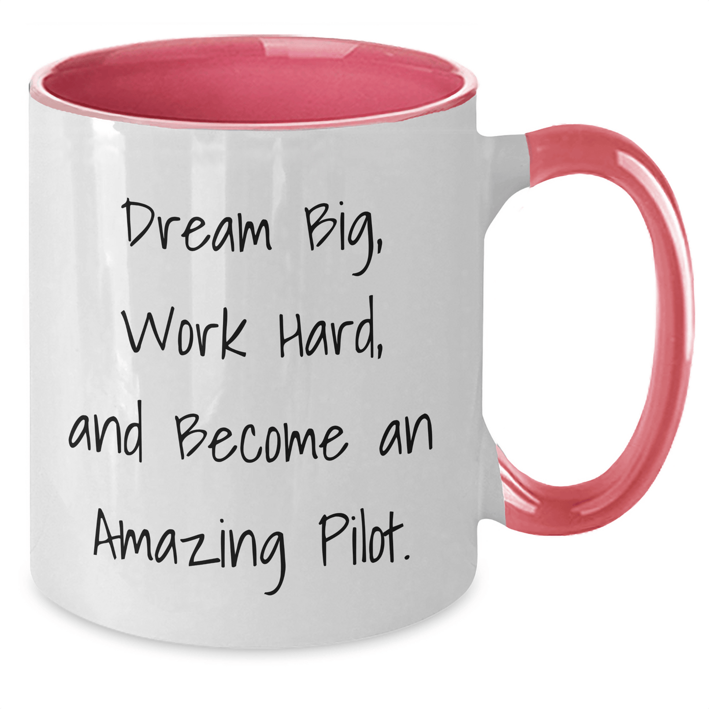 Gifts from Friends and Family - Pilot Quote Two Tone Coffee Mug, Black and White, Red and White, Navy and White, and Pink and White, 11oz Ceramic, Microwave and Dishwasher Safe - The Buy Boom