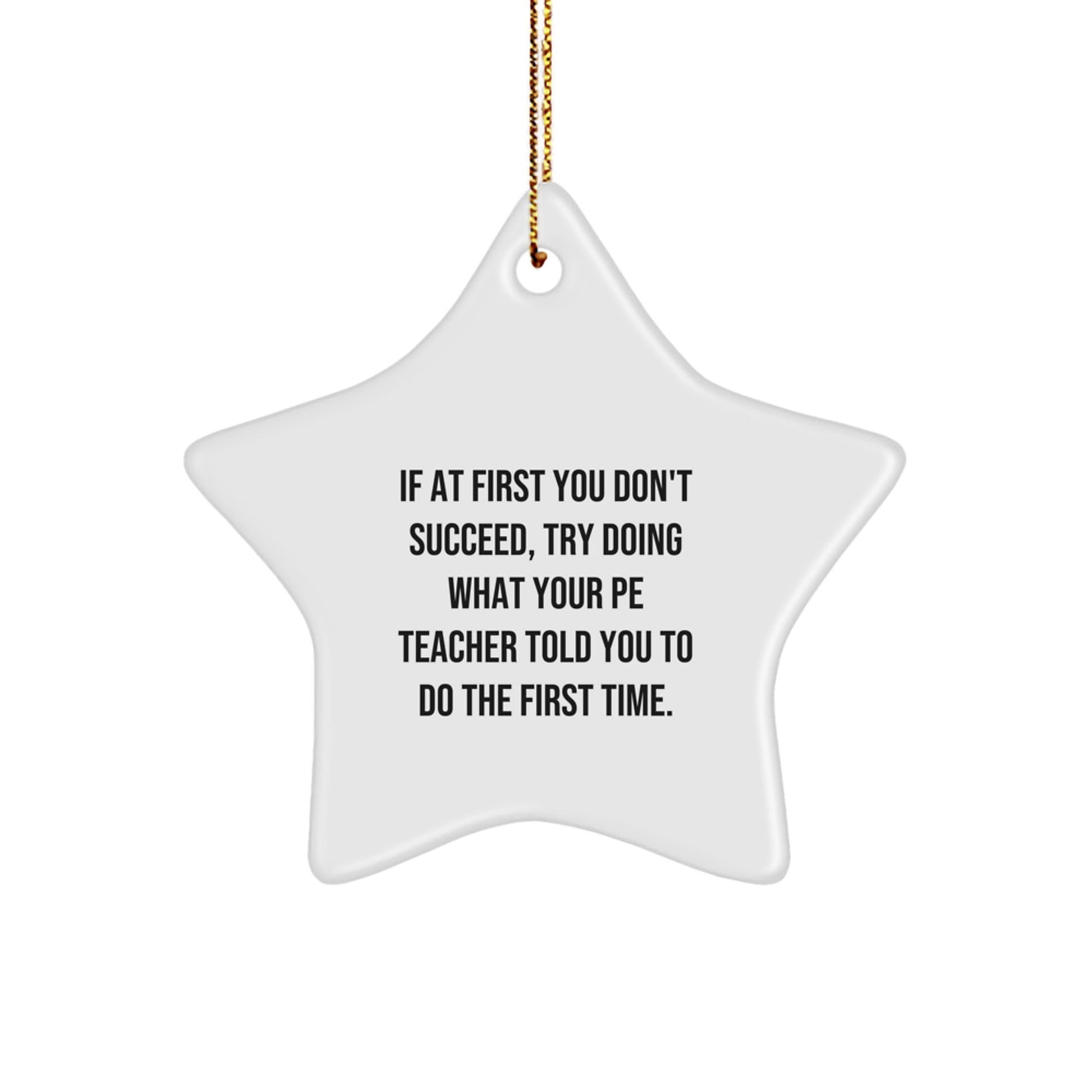 Gifts from Friends and Family to PE Teacher Funny Star Ornament, Inspirational Quote for Christmas Unique Gifts - The Buy Boom