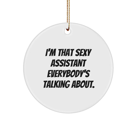 Gifts from Friends for Assistants - I'm That Sexy Assistant Everybody's Talking About. Christmas Circle Ornament, A Funny and Inspirational Gift - The Buy Boom