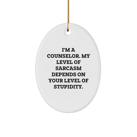 Gifts from Friends for Counselor, Funny Oval Ornament, Christmas Unique Gifts - The Buy Boom