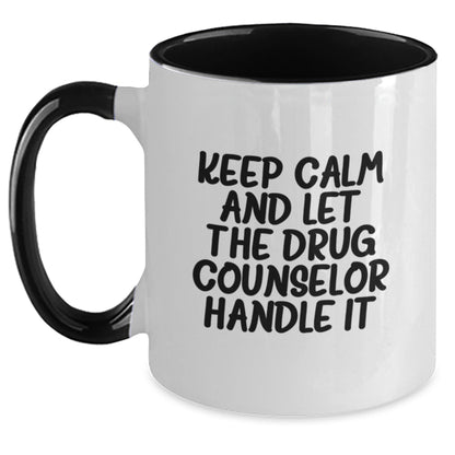 Gifts from Friends for Drug Counselor - Keep Calm and Let the Professionals Handle It, Funny Two Tone Coffee Mug for Birthday - The Buy Boom