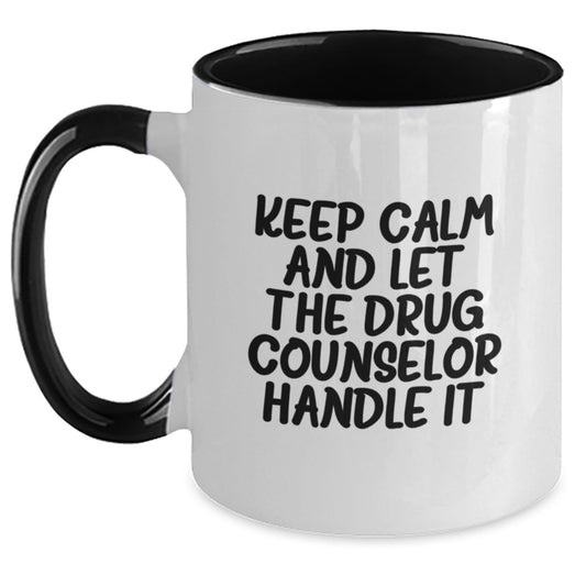 Gifts from Friends for Drug Counselor - Keep Calm and Let the Professionals Handle It, Funny Two Tone Coffee Mug for Birthday - The Buy Boom
