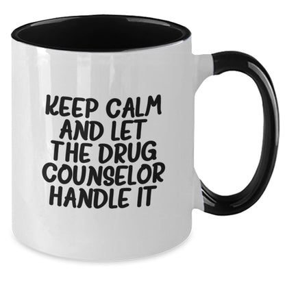 Gifts from Friends for Drug Counselor - Keep Calm and Let the Professionals Handle It, Funny Two Tone Coffee Mug for Birthday - The Buy Boom