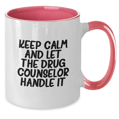 Gifts from Friends for Drug Counselor - Keep Calm and Let the Professionals Handle It, Funny Two Tone Coffee Mug for Birthday - The Buy Boom