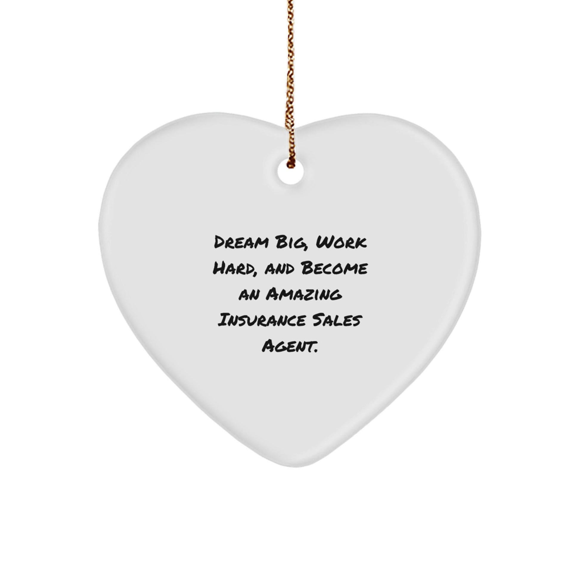 Gifts from Friends for Insurance Sales Agent | Heart Ornament with Inspirational Quote | Christmas Unique Gifts - The Buy Boom
