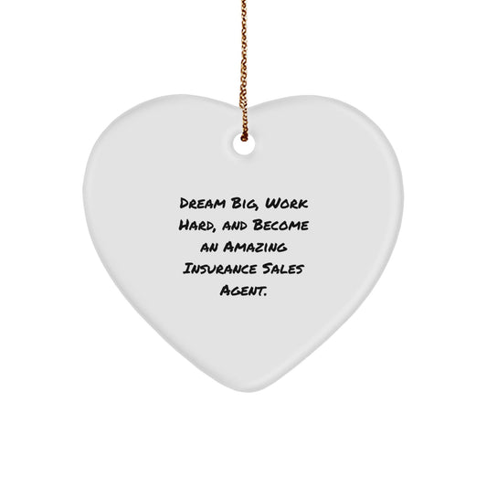 Gifts from Friends for Insurance Sales Agent | Heart Ornament with Inspirational Quote | Christmas Unique Gifts - The Buy Boom