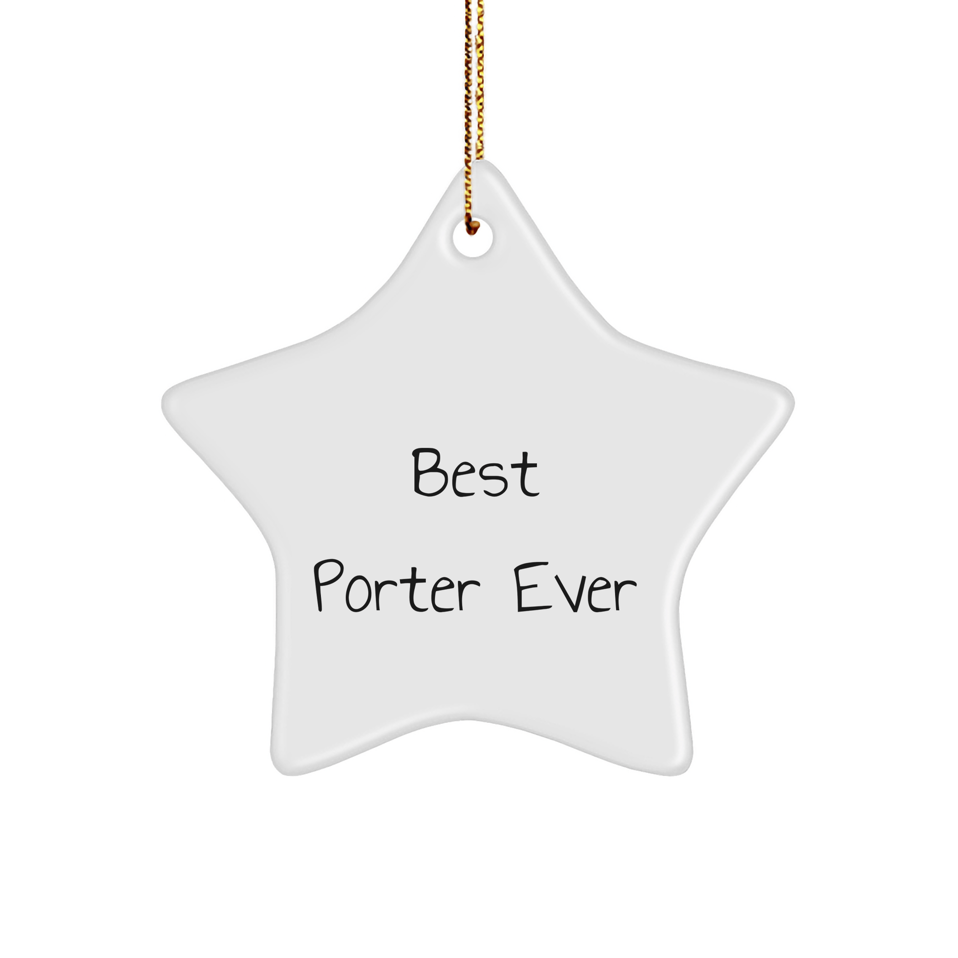 Gifts from Friends for the Best Porter Ever, Star Ornament - Funny Quote, Christmas Unique Gifts - The Buy Boom