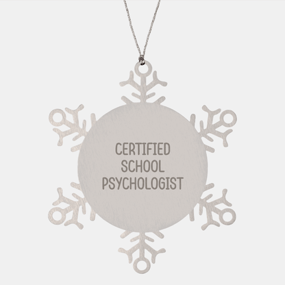 Gifts from Friends, Funny Certified School Psychologist Snowflake Ornament, Perfect Christmas Unique Gifts for School Psychologists - The Buy Boom