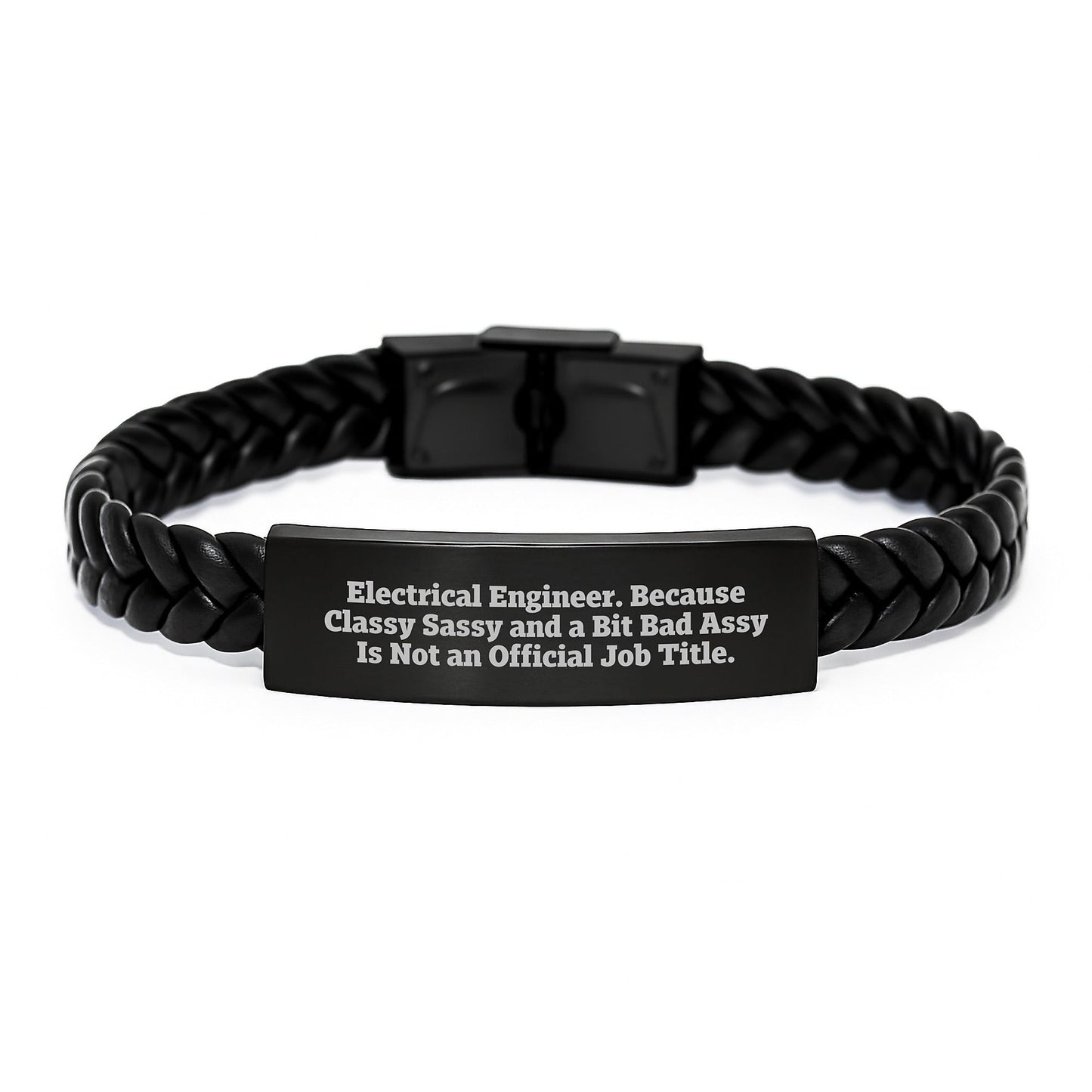 Gifts from Friends to Electrical Engineer - Funny Electrical Engineer Quote Interlaced Leather Bracelet, Stainless Steel and PU Leather Christmas Unique Gifts - The Buy Boom