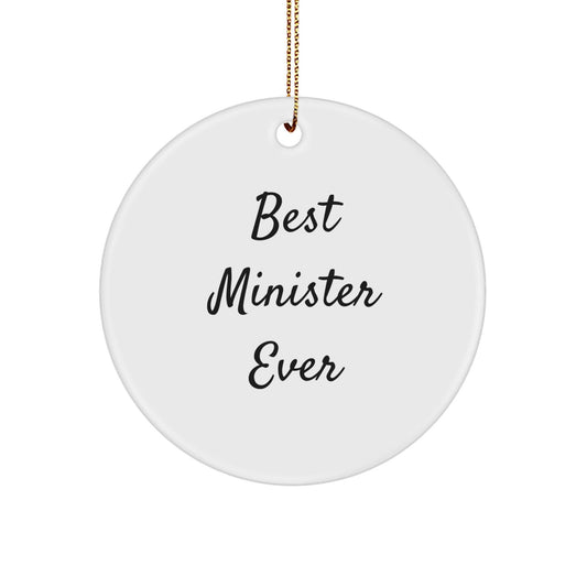 Gifts from Men for Best Minister Ever, Circle Ornament, Funny Quote, Christmas Unique - The Buy Boom