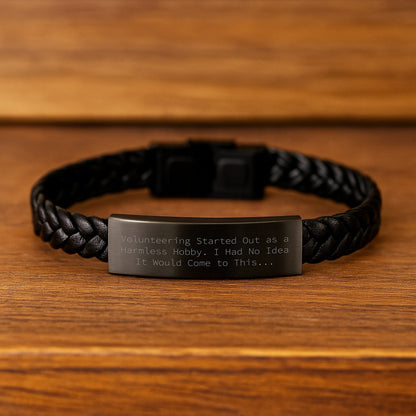 Gifts from Men, Funny Volunteering Quote Interlaced Leather Bracelet, Perfect Unique Christmas Unique Gifts for Volunteers Friends - The Buy Boom