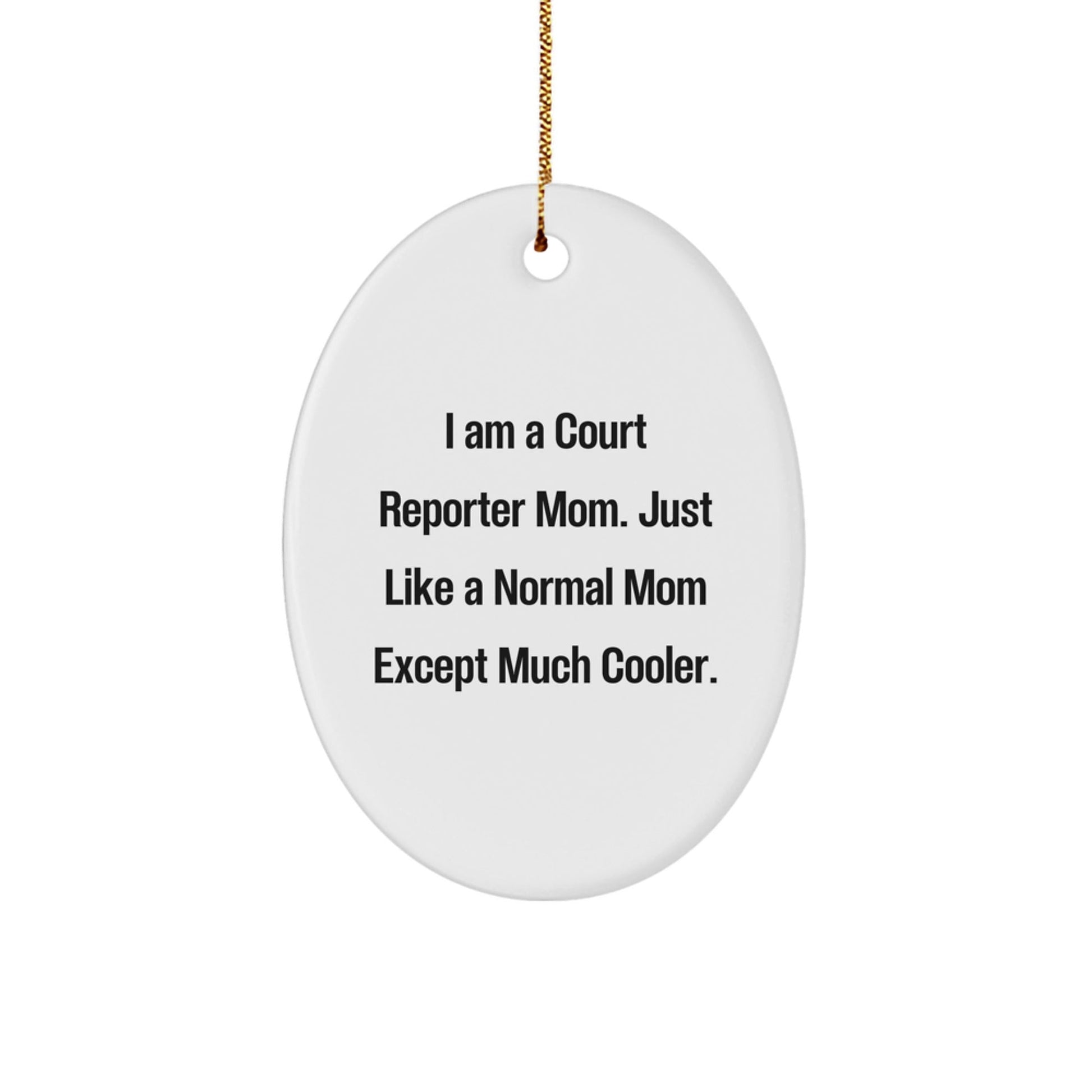 Gifts from Mom, for the Much Cooler Court Reporter, Oval Ornament Christmas Unique Decor - The Buy Boom