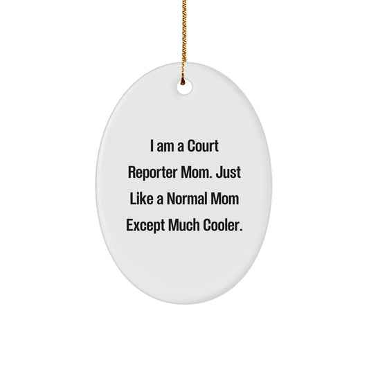 Gifts from Mom, for the Much Cooler Court Reporter, Oval Ornament Christmas Unique Decor - The Buy Boom