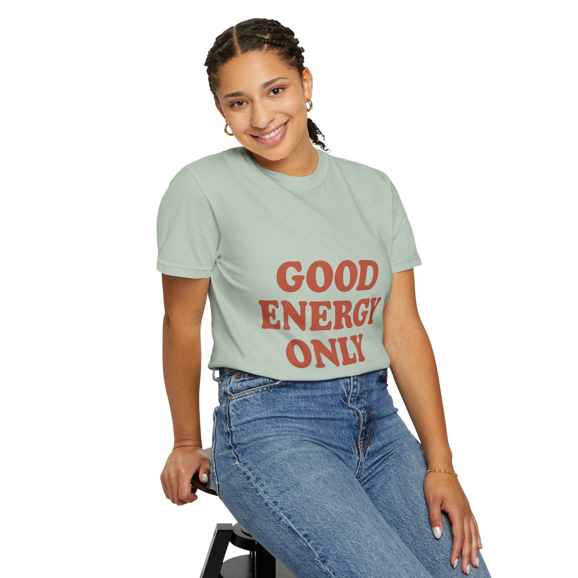 Good Energy Only T-Shirt – Retro Unisex Tee | Positive Vibes Shirt | Uplifting Gift for Friends & Family - The Buy Boom