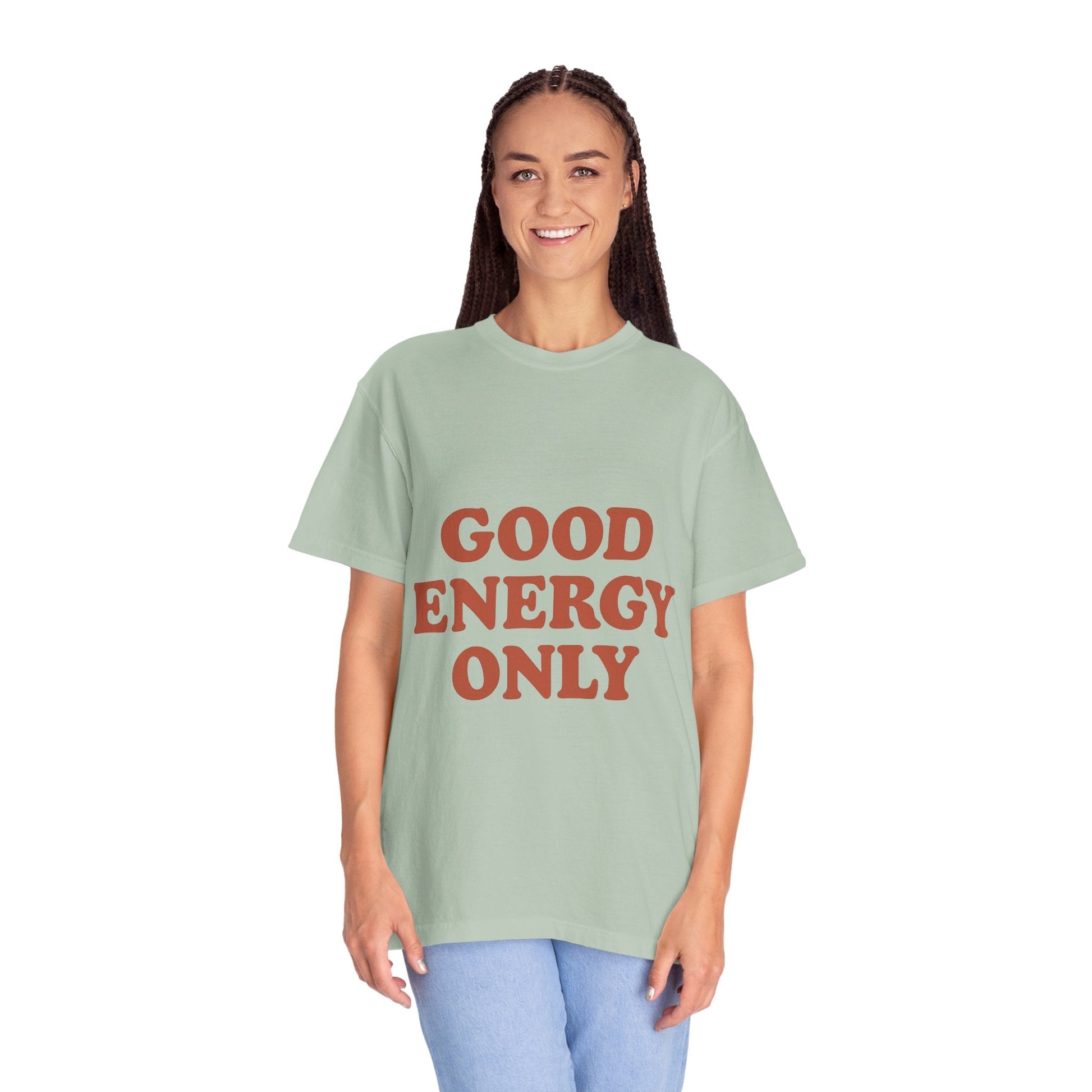 Good Energy Only T-Shirt – Retro Unisex Tee | Positive Vibes Shirt | Uplifting Gift for Friends & Family - The Buy Boom