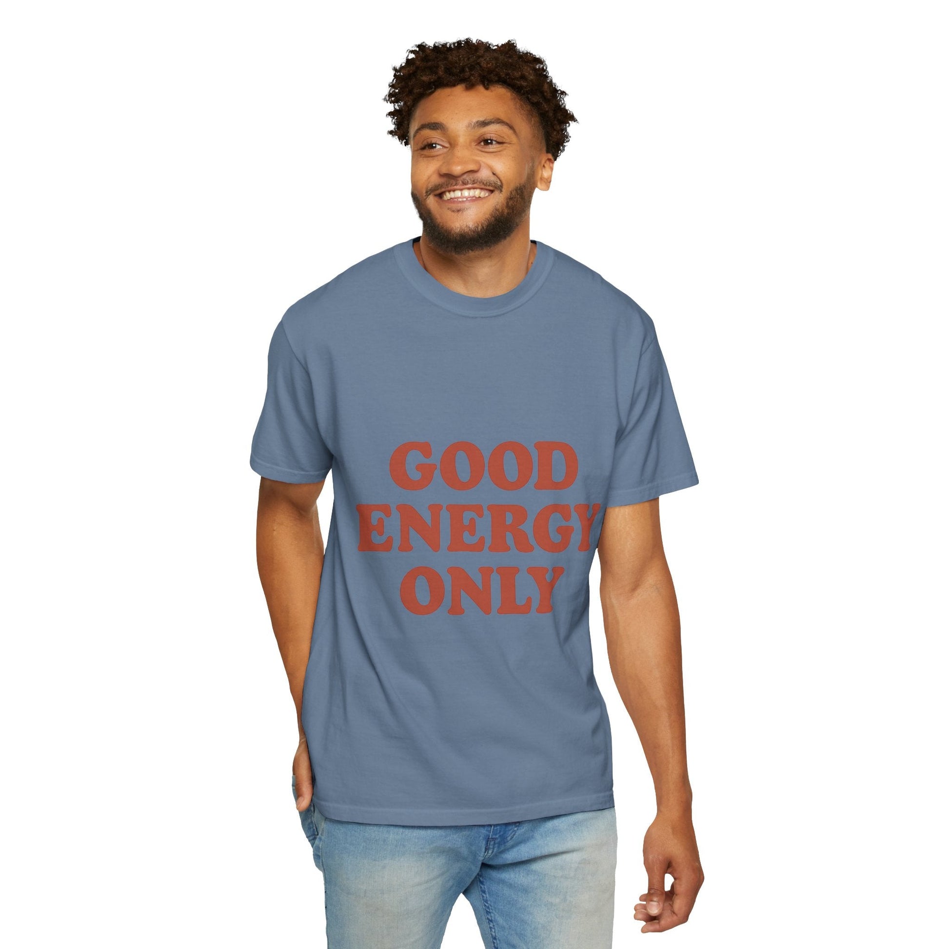 Good Energy Only T-Shirt – Retro Unisex Tee | Positive Vibes Shirt | Uplifting Gift for Friends & Family - The Buy Boom