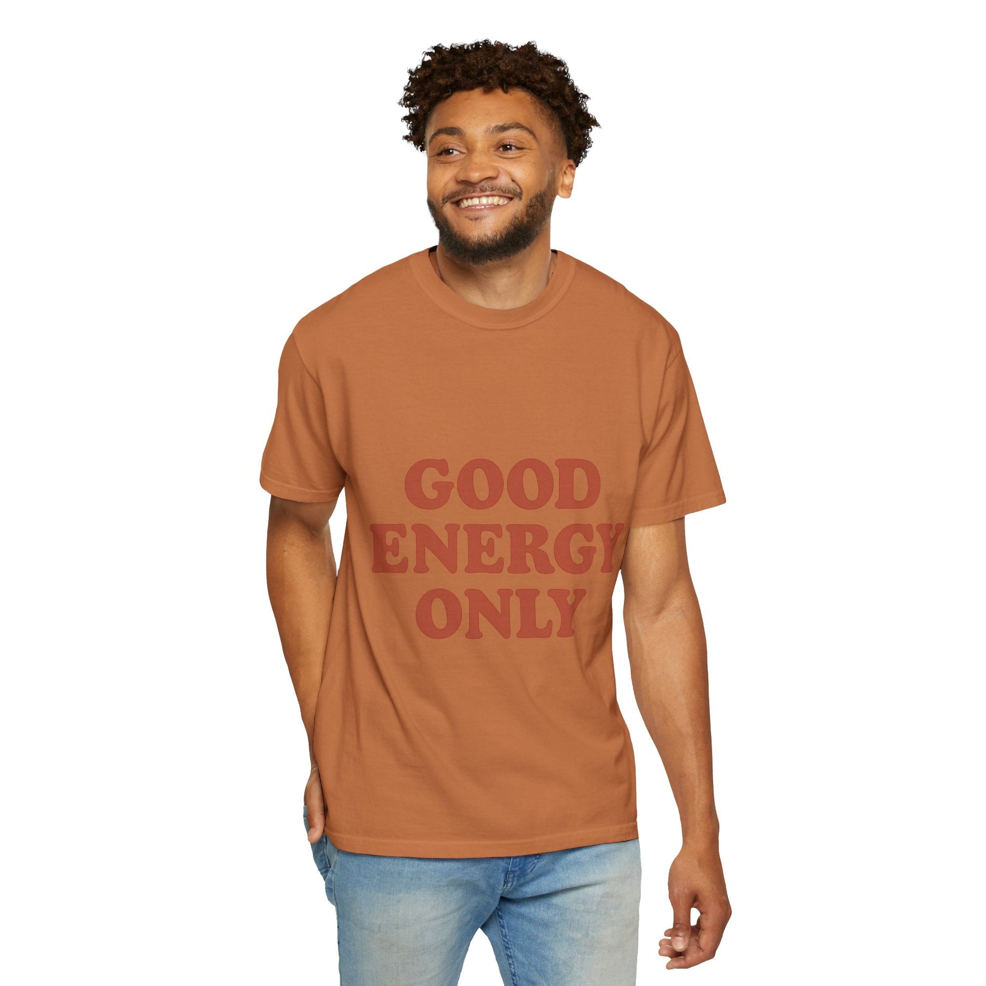 Good Energy Only T-Shirt – Retro Unisex Tee | Positive Vibes Shirt | Uplifting Gift for Friends & Family - The Buy Boom