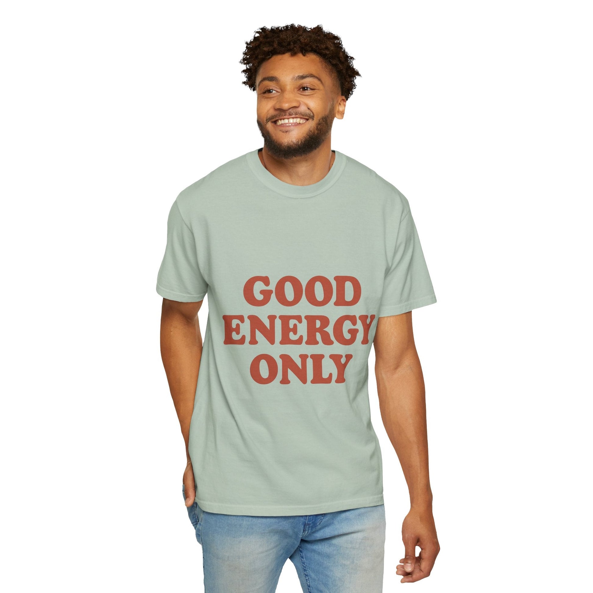 Good Energy Only T-Shirt – Retro Unisex Tee | Positive Vibes Shirt | Uplifting Gift for Friends & Family - The Buy Boom