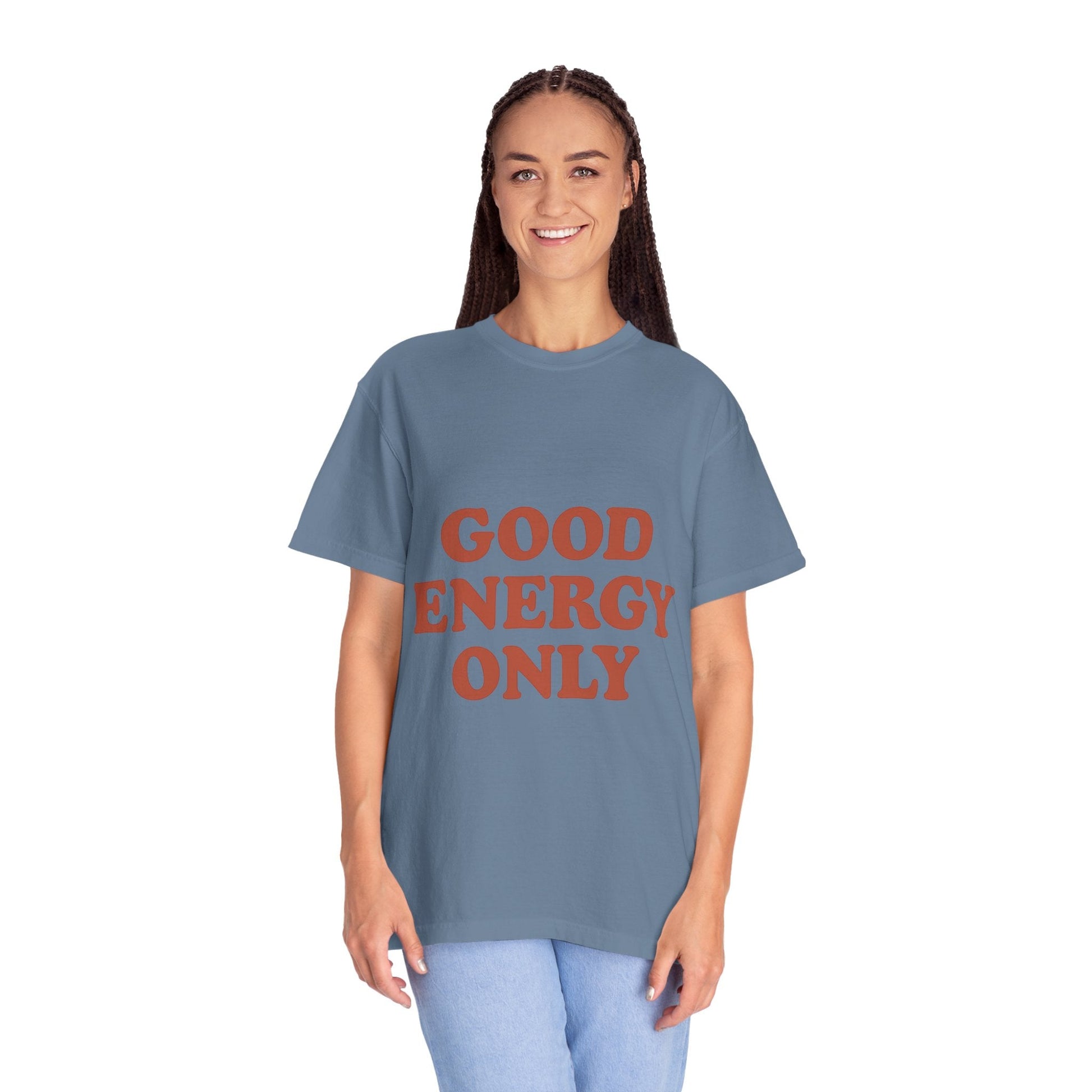 Good Energy Only T-Shirt – Retro Unisex Tee | Positive Vibes Shirt | Uplifting Gift for Friends & Family - The Buy Boom