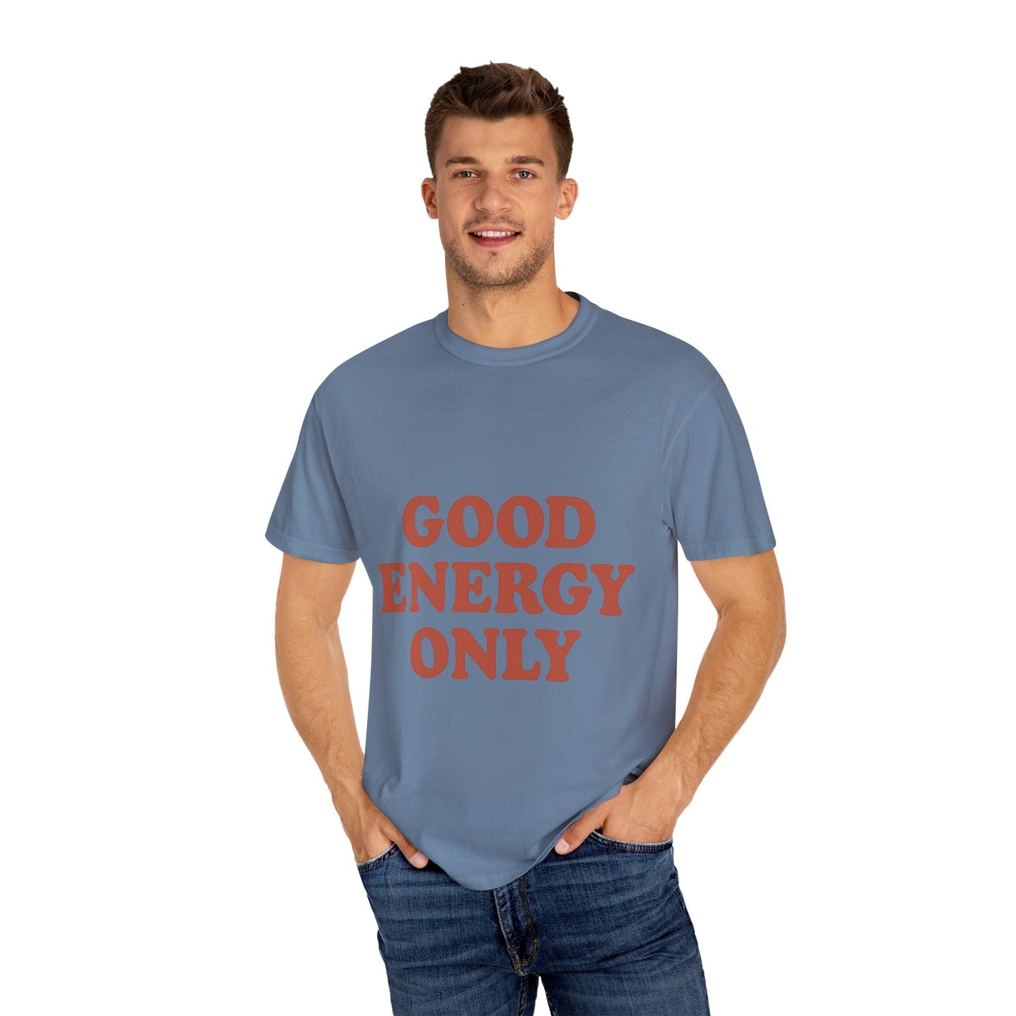Good Energy Only T-Shirt – Retro Unisex Tee | Positive Vibes Shirt | Uplifting Gift for Friends & Family - The Buy Boom