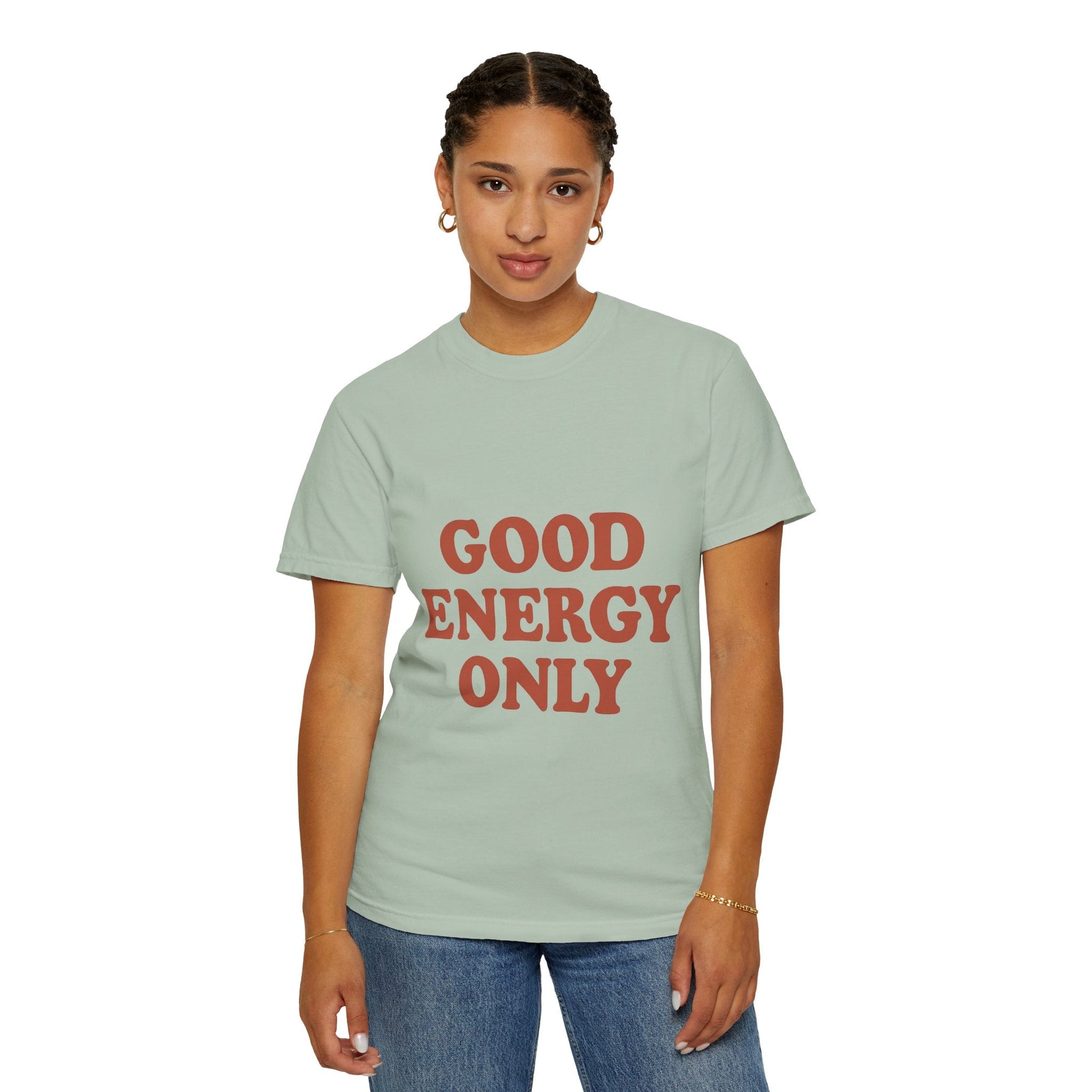 Good Energy Only T-Shirt – Retro Unisex Tee | Positive Vibes Shirt | Uplifting Gift for Friends & Family - The Buy Boom
