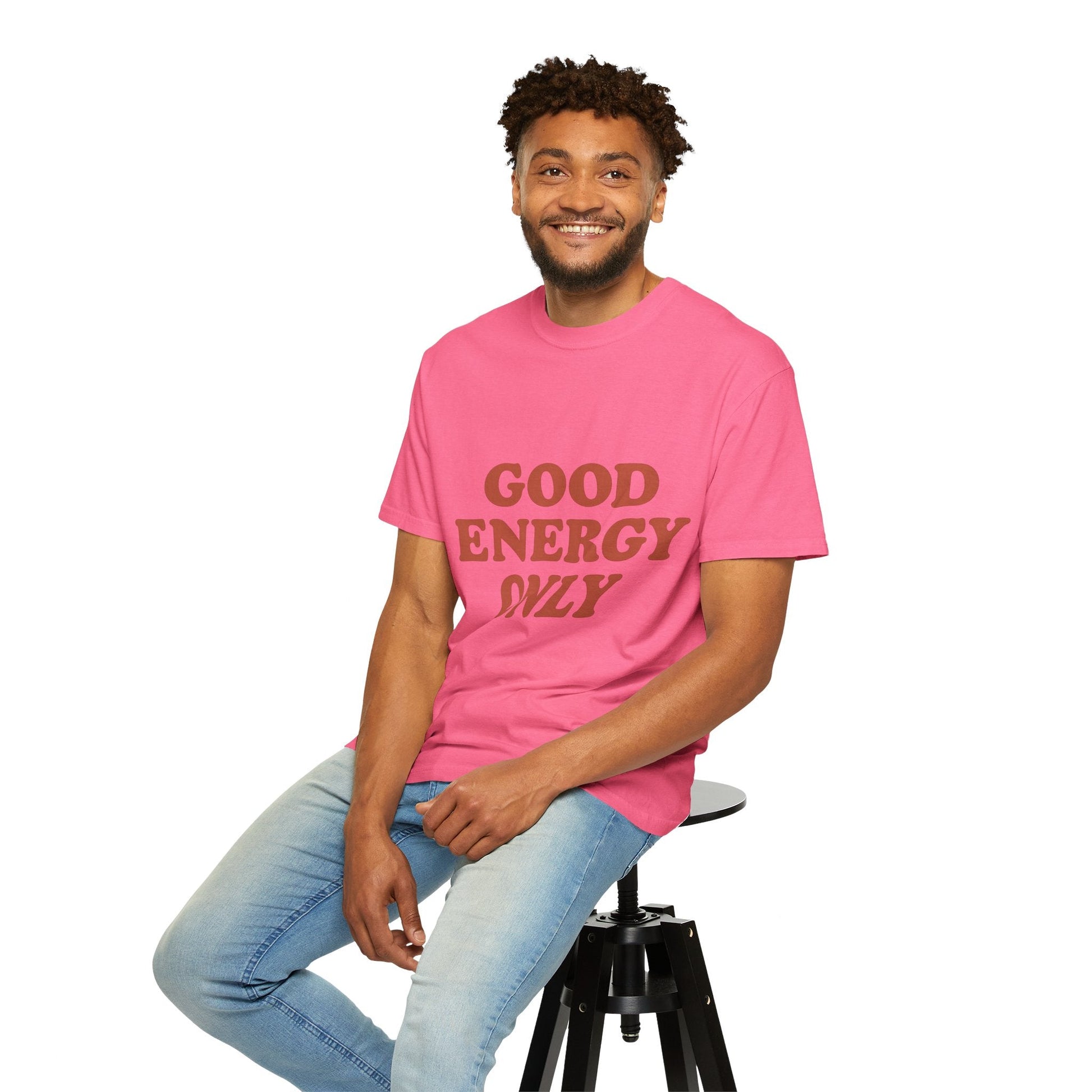 Good Energy Only T-Shirt – Retro Unisex Tee | Positive Vibes Shirt | Uplifting Gift for Friends & Family - The Buy Boom