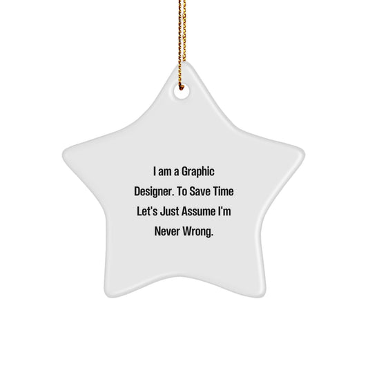 Graphic Designer Gifts, Funny Quote Star Ornament, Gifts from Friends to Graphic Designer, Unique Christmas Unique Gifts for Her - The Buy Boom