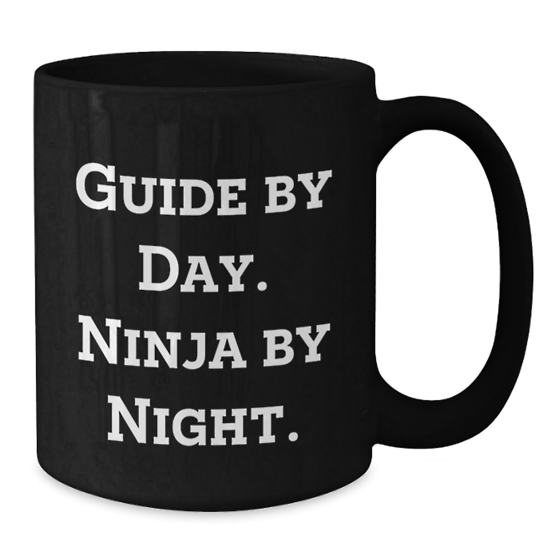 Guide Enthusiast Gifts from Friends for Graduation, Funny Black Coffee Mug - 'Guide By Day. Ninja By Night.' - The Buy Boom