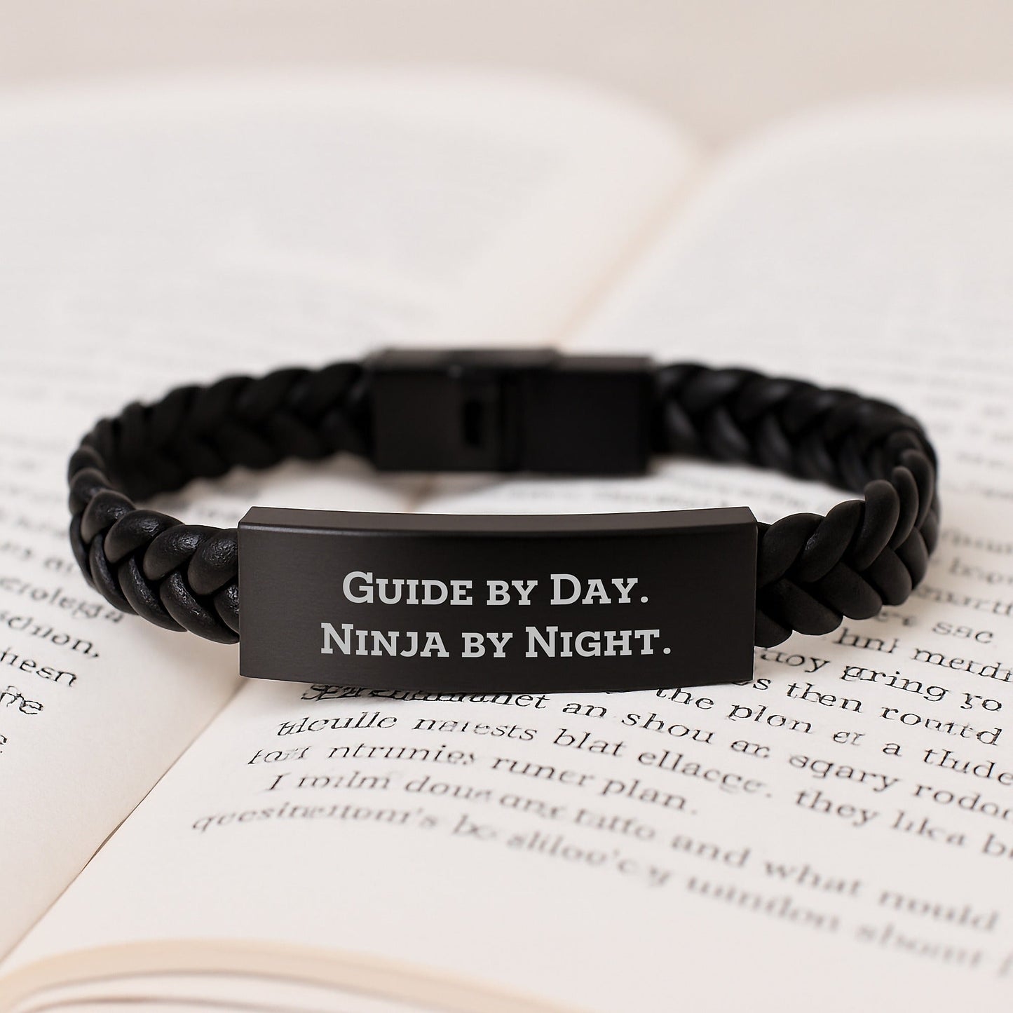 Guide Gifts by Day, Ninja Gifts by Night - Interlaced Leather Graduation Accessories for Guide Enthusiasts, Funny Quote, Gifts for Guide, Gifts from Friends - The Buy Boom