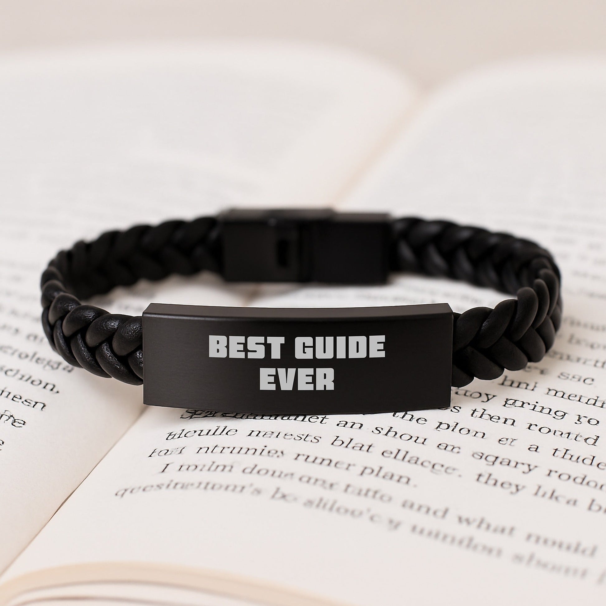 Guide Inspiration Interlaced Leather Bracelets for Men, Funny Quotes Gifts from Family, Friends, Coworkers, Unforgettable Present for Graduation - The Buy Boom