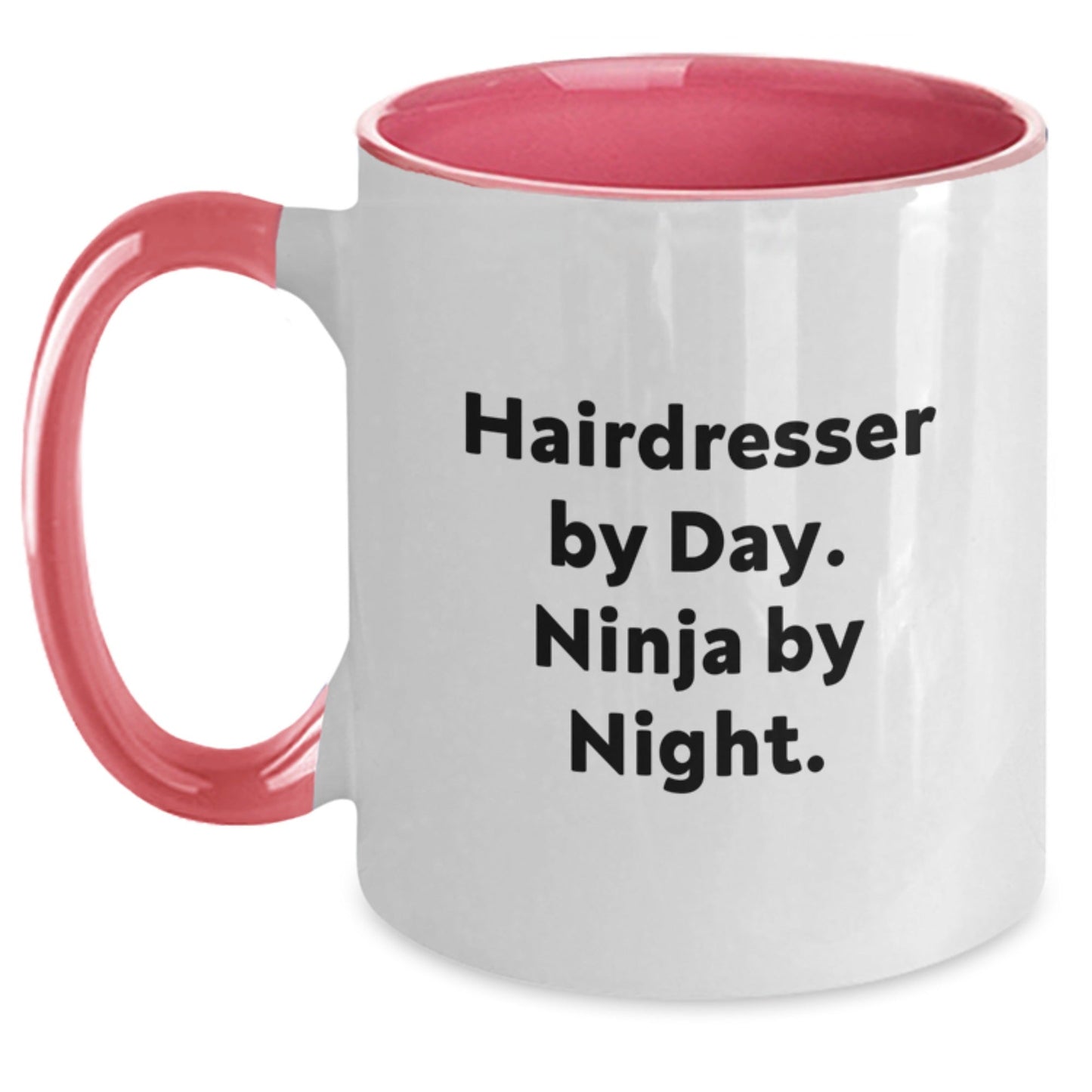 Hairdresser Gifts from Friends and Family - 'Hairdresser By Day. Ninja By Night.' Two Tone Coffee Mug for Graduation, Funny and Cute - The Buy Boom