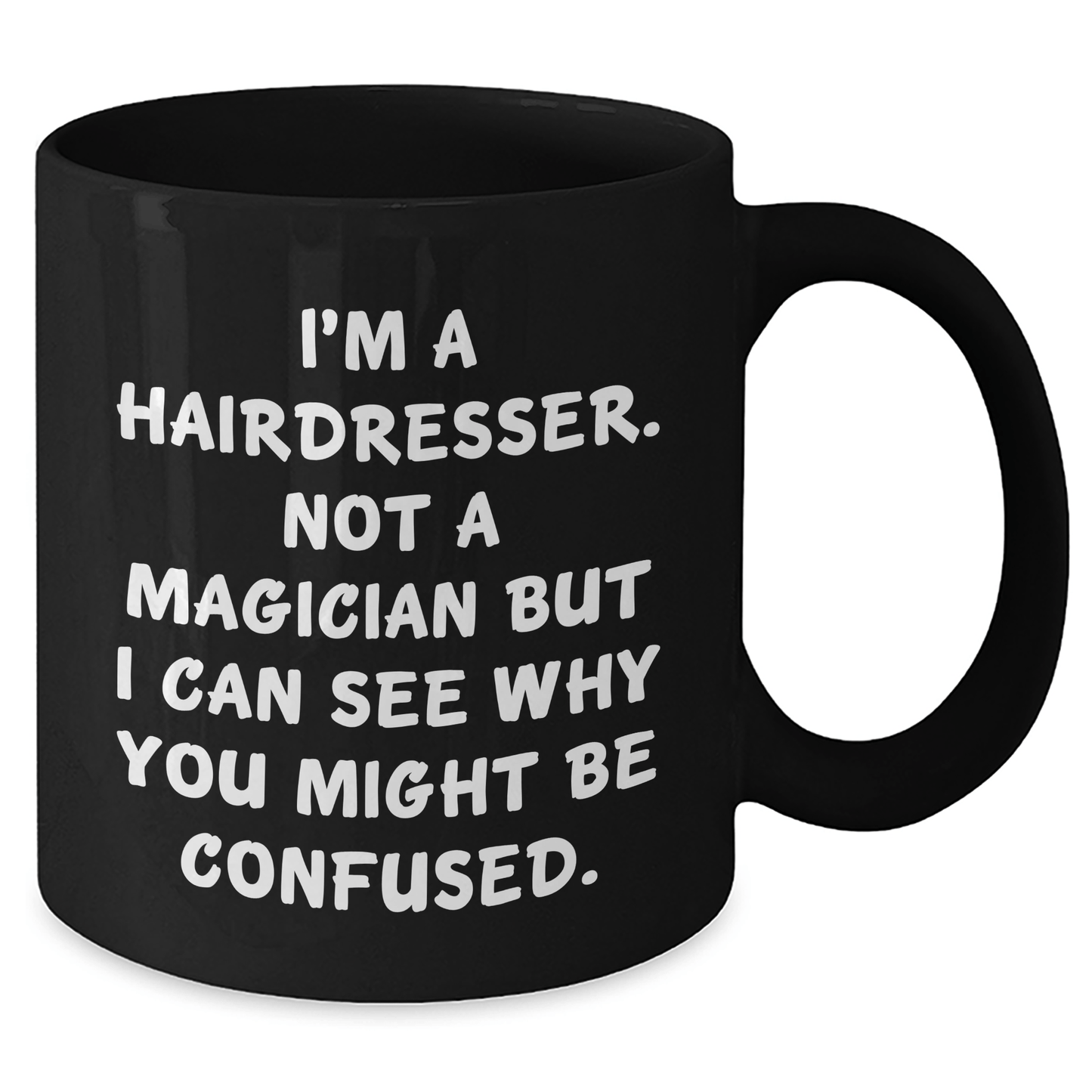 Hairdresser Humor Funny Gifts from Men for Hairdresser on Father's Day Black Coffee Mug - The Buy Boom