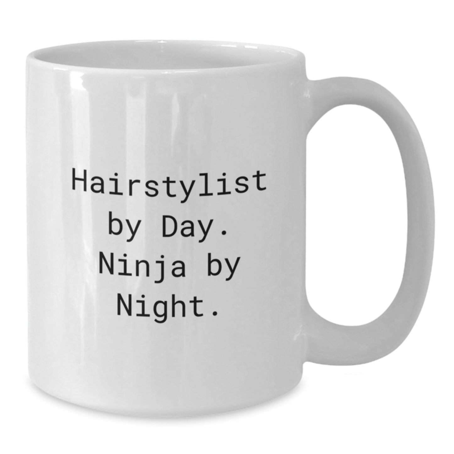 Hairstylist Ninja Gifts for Men, Cute White Coffee Mugs from Friends with Funny Quote 'Hairstylist By Day. Ninja By Night.' for Graduation Unique Gifts - The Buy Boom