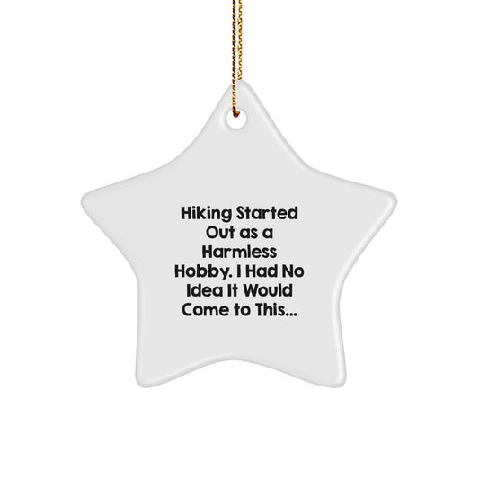 Hiking Star Ornament Gifts from Family to Friends - 'Hiking Started Out As A Harmless Hobby...' for Christmas - The Buy Boom