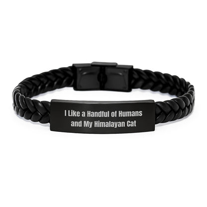 Himalayan Cat Lover's Delight, Funny Quote Interlaced Leather Bracelet Gifts from Friends, for Birthday, Unique and Stylish - The Buy Boom