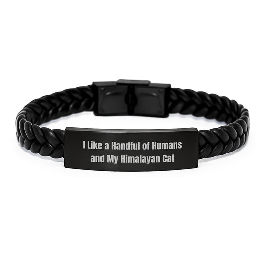 Himalayan Cat Lover's Delight, Funny Quote Interlaced Leather Bracelet Gifts from Friends, for Birthday, Unique and Stylish - The Buy Boom