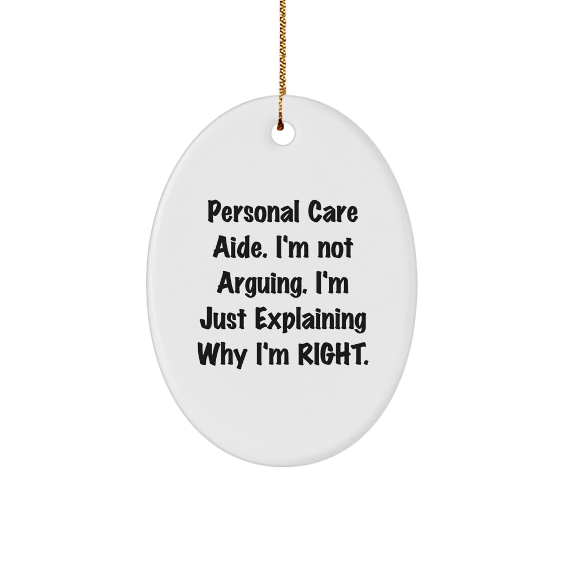 Humorous Personal Care Aide Oval Ornament Gifts from Friends for Christmas - The Buy Boom