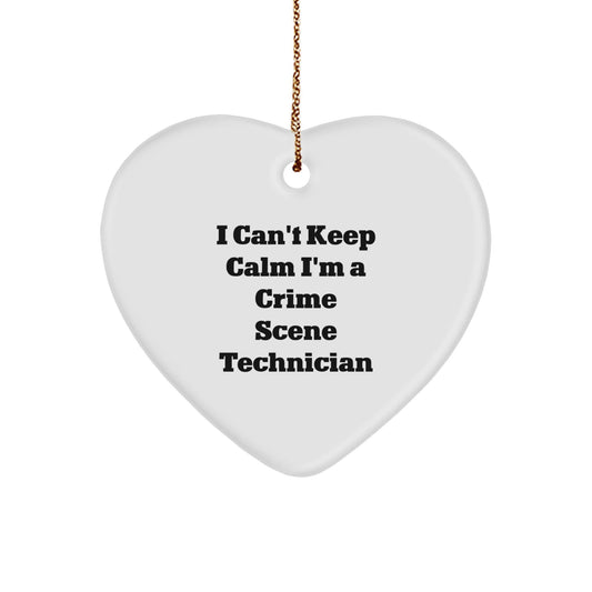 I Can't Keep Calm I'm A Crime Scene Technician Funny Heart Ornament Gifts from Men to Crime Scene Technician Friends and Family for Christmas - The Buy Boom