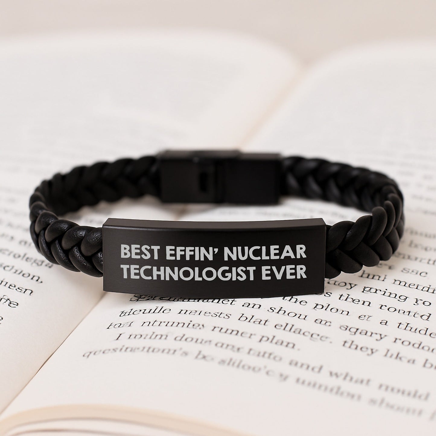 Inspirational Best Effin' Nuclear Technologist Ever Gifts from Friends to Nuclear Technologist Graduation Unique Interlaced Leather Bracelet - The Buy Boom