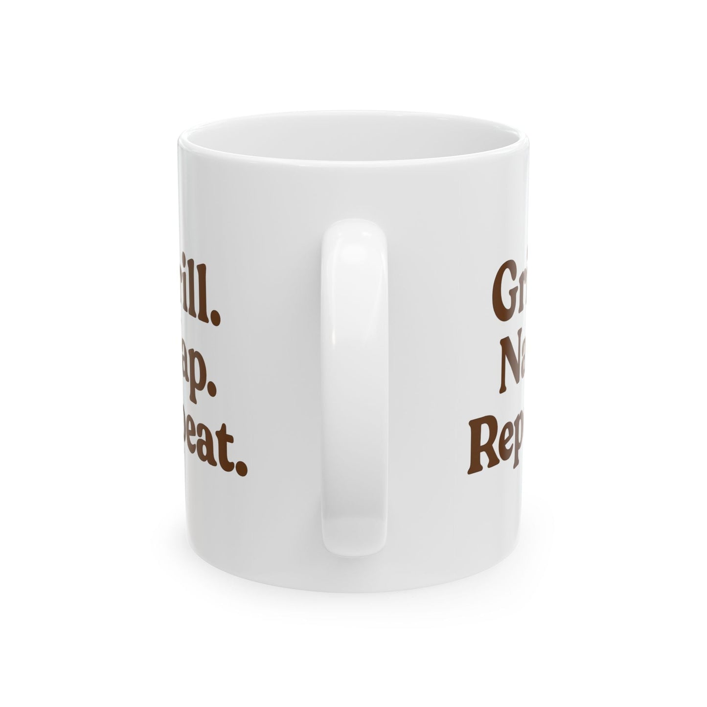 Inspirational Ceramic Mug - "Grill. Nap. Repeat." - Motivational Coffee Cup for Daily Inspiration - The Buy Boom