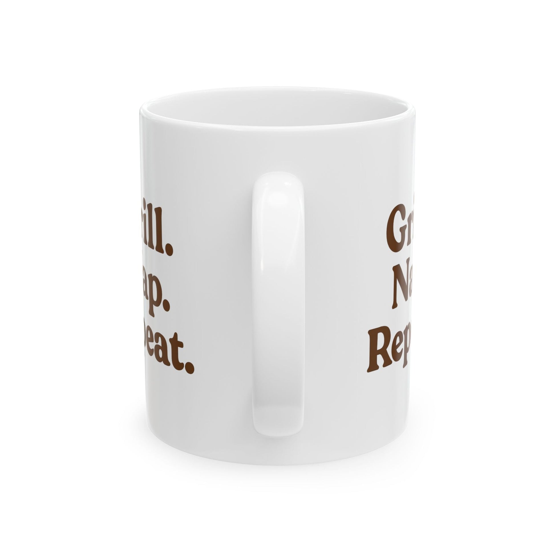 Inspirational Ceramic Mug - "Grill. Nap. Repeat." - Motivational Coffee Cup for Daily Inspiration - The Buy Boom