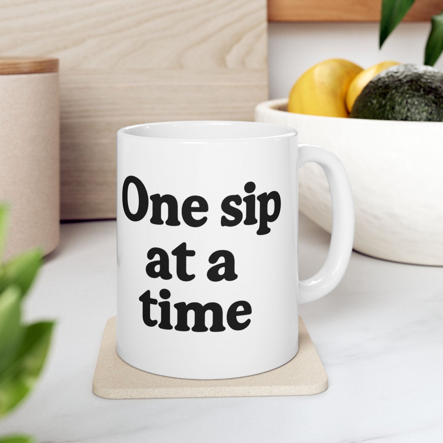 Inspirational Ceramic Mug - "One Sip at a Time" - Perfect for Coffee Lovers & Gift Giving - The Buy Boom