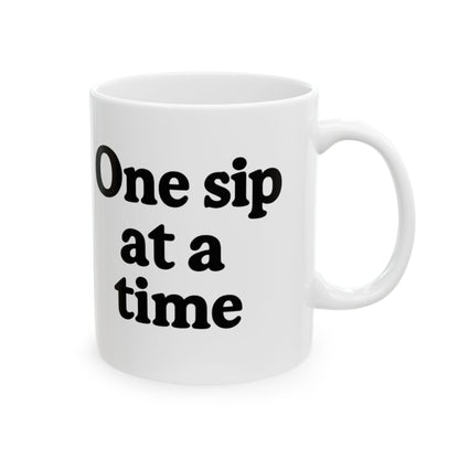 Inspirational Ceramic Mug - "One Sip at a Time" - Perfect for Coffee Lovers & Gift Giving - The Buy Boom